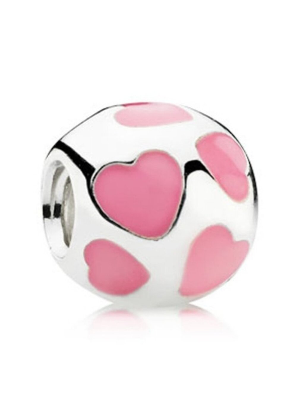 Pandora Retired Sterling Silver Love You Bead w/Light Pink Enamel - 790543EN28